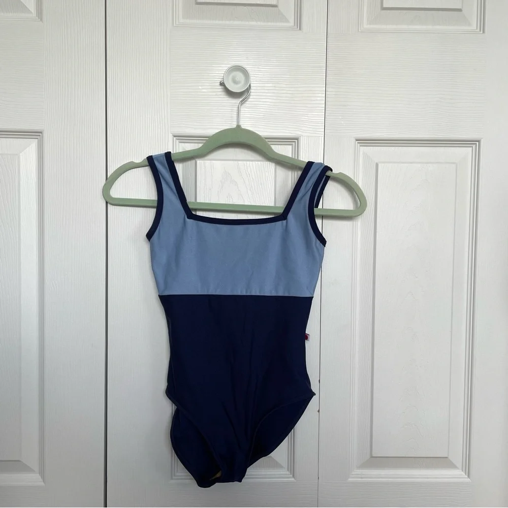 Two-Tone Blue Yumiko Ballet Leotard - Picture 1 of 2